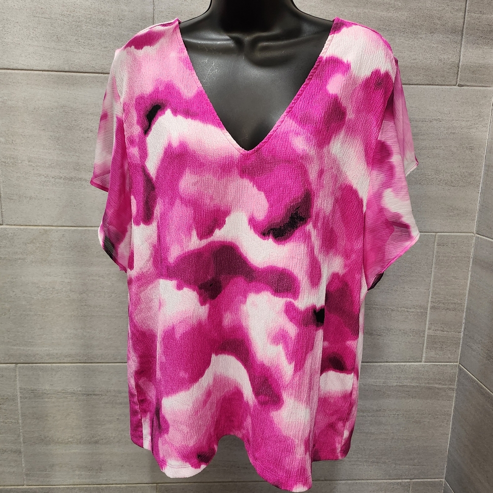 Calvin Klein Pink and White Blouse